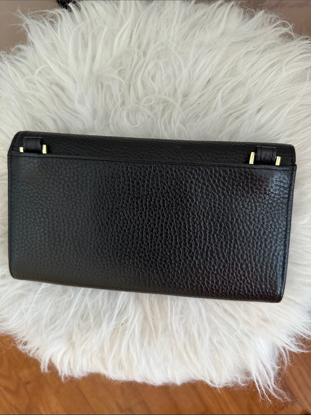 Ted Baker Black Leather Continental Wallet with Gold Logo (missing “A) - Picture 3 of 7